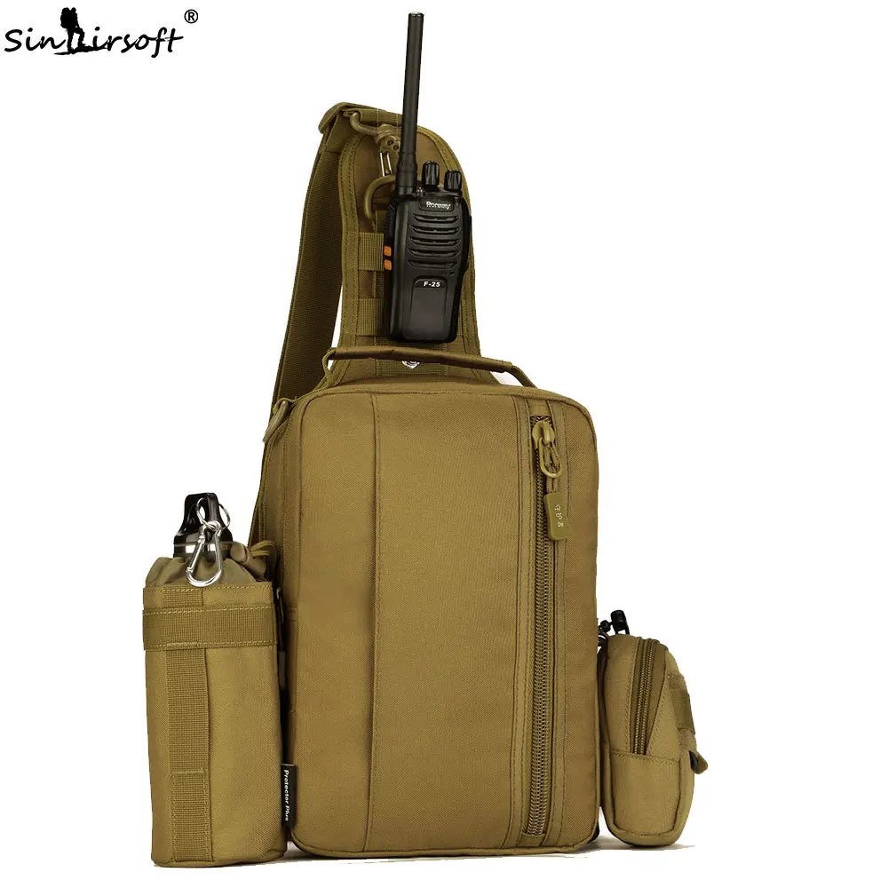 

SINAIRSOFT Military Tactical Backpack Molle Crossbody Nylon 10 Inches Tablet Rucksacks Camping Hunting Fishing Sport Hand Bag