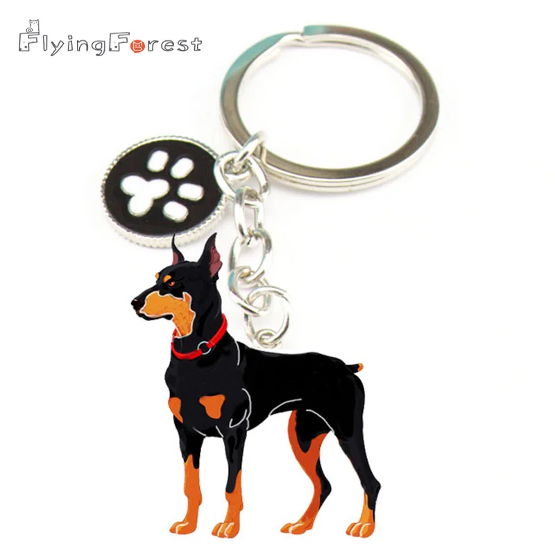 Новинка ювелирные изделия Pet брелок Доберман собака брелоки рождественские