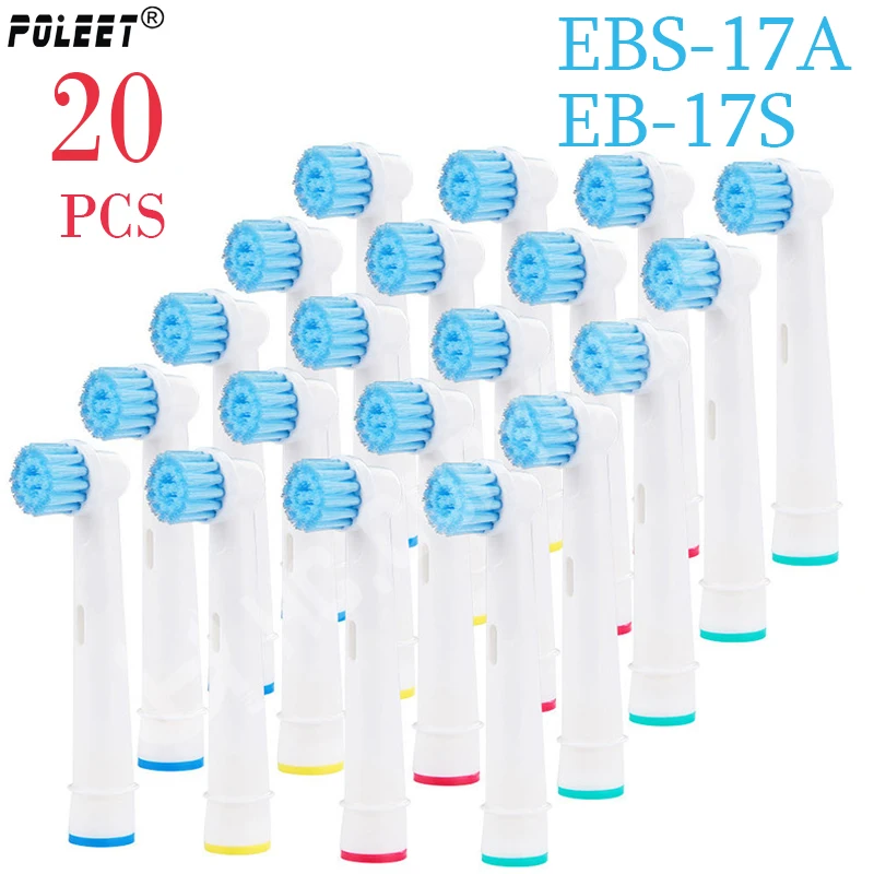 Poleet 20 шт./лот Электрический Зубная щётка сменные головки EBS-17A EBS17A EB-17S EB17S для полости рта по гигиены Зубная щётка головок
