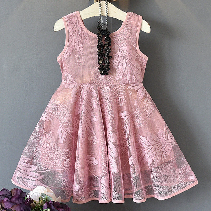 

Girls Dresses 2019 Summer New Children's Clothing Girls Fashion Style Backless Mesh Embroidered Sweet Princess Dress