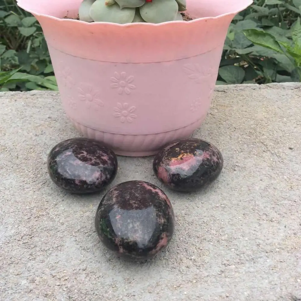 

3pcs valuable 100% natural red tourmaline Crystal gemstone palmstones unartificial chakra polished stone as household articles