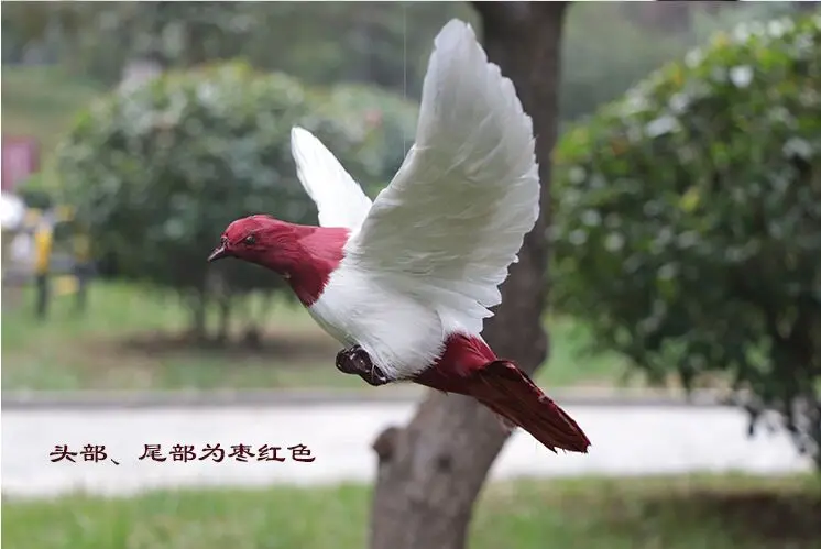 

new simulation wings dove hard model polyethylene&furs dark red dove toy gift about 36x28cm s2906