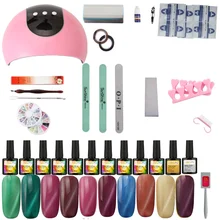 10 шт. Гель-лак для ногтей Soak Off Полупостоянный маникюрный набор для художественных комплектов набор УФ-сушилка Lam