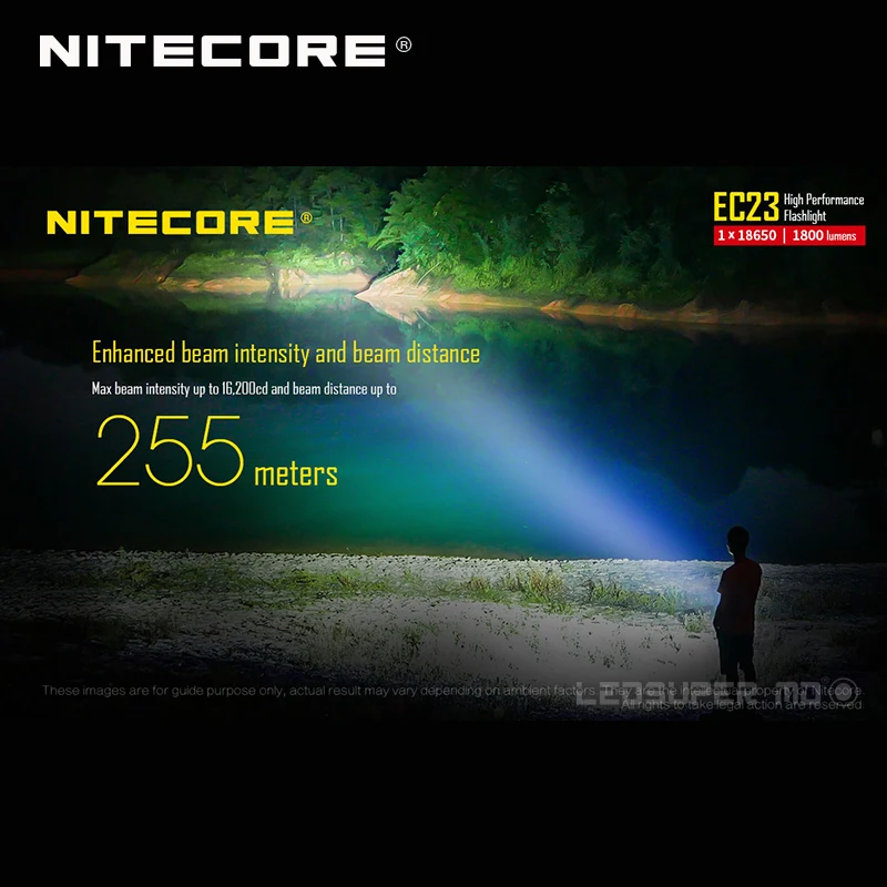 1800 люмен Nitecore EC23 CREE XHP35 HD E2 светодиодный высокопроизводительный фонарик с батареей(IMR18650 2500mAh 35A