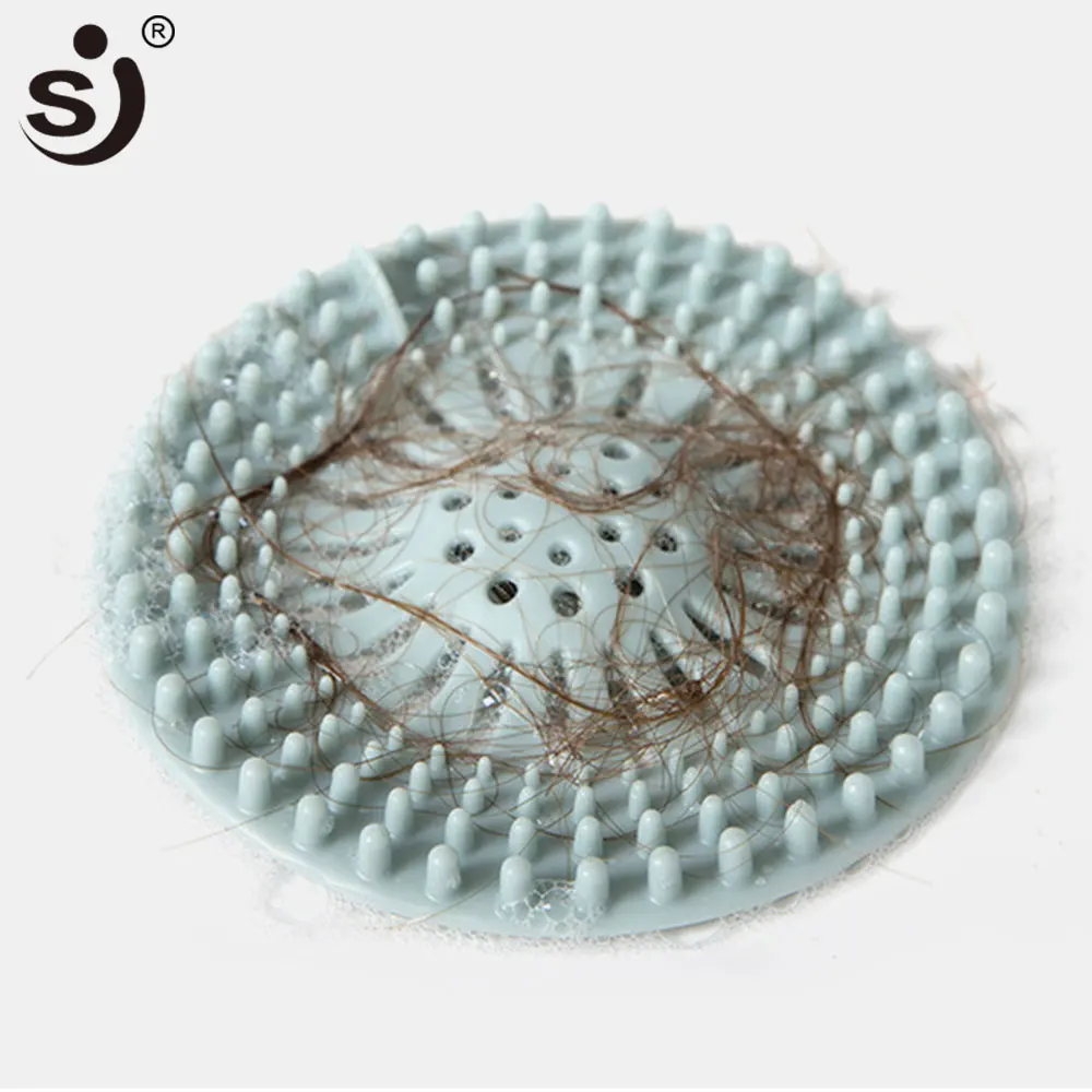 SJ SJ Silicone Sink Strainer Collect Drain Sewer Hair Filter Bath Stopper Floor Kitchen Accesories Gadgets Colanders Strainers