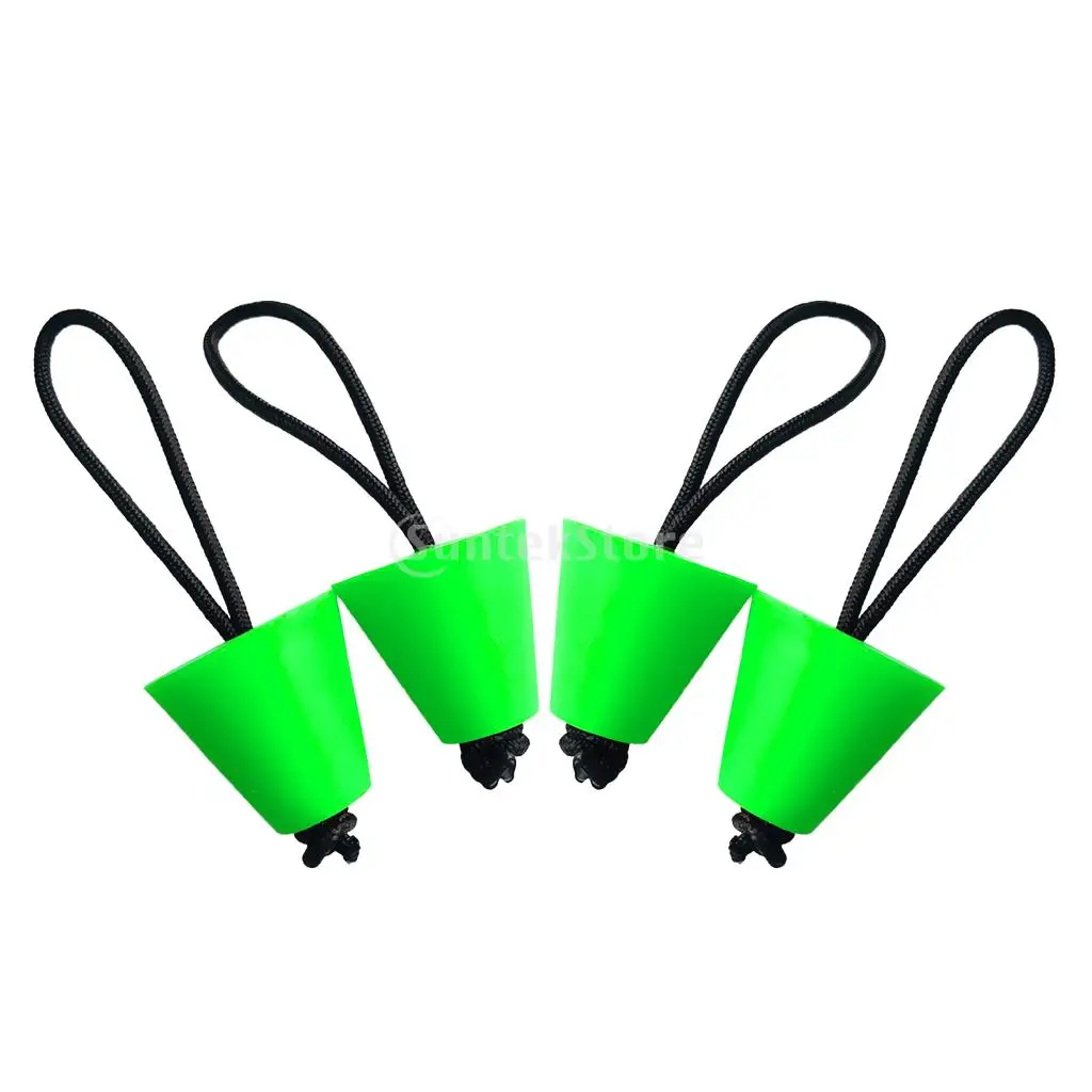 Pack 4 Universal Replacement Green Rubber Ocean Kayak Marine Boat Scupper Plugs Drain Holes Stopper Set
