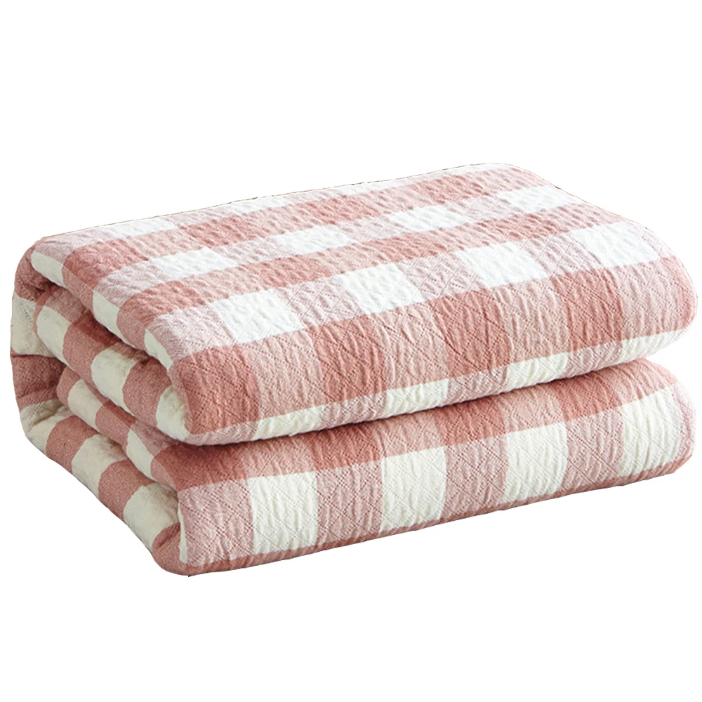 

Japan Style Pure Cotton Blanket Machine Washable Summer Comforter Pink Blue Soft Summer Quilt Single/Double Bed Quilted Blanket