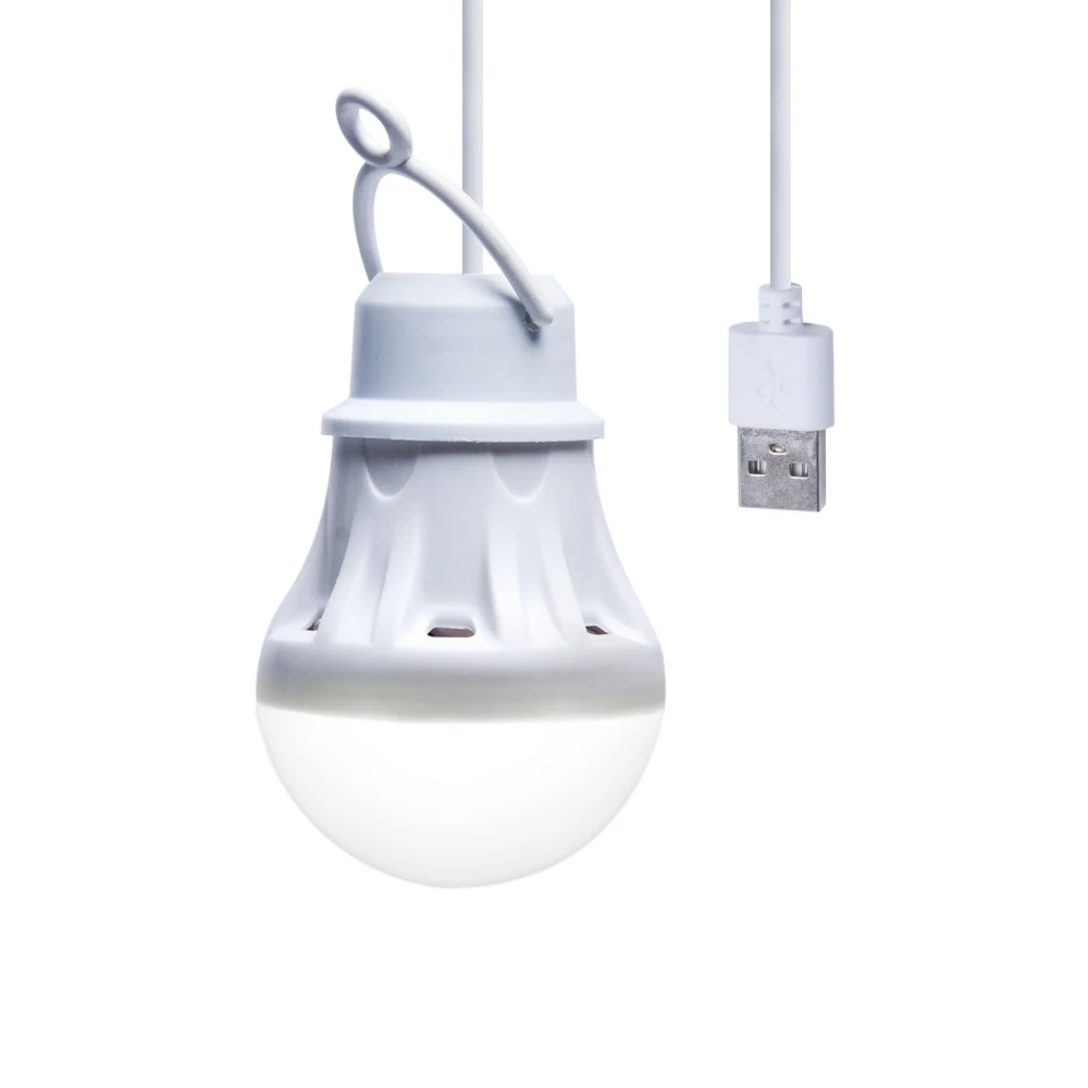 

USB LED Emergency Bulb Light Portable PVC Lights for Camping Fishing Hiking DC 5V 3W Reading Night Lamp Home + Outdoor Lighting