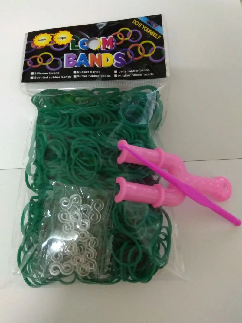 deep green 600pcs Резинка для плетения для девочек, ручная вязка, радужная вязальная машина, Резиночки для ткацких станков - Цвет: deep green 600pcs