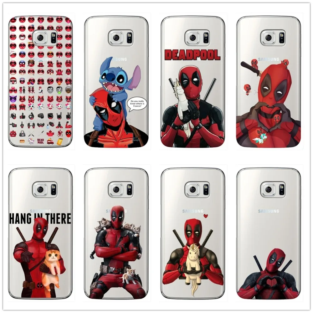 Мягкий силиконовый чехол для телефона Marvel Deadpool cat Samsung Galaxy S6 S7 Edge S8 S9 Plus note 8 9 |