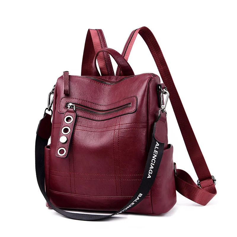 

2019 New Fashion Women Backpacks Leather Female Travel Shoulder Bags for Women Back Pack Soft Bagpack Mochila