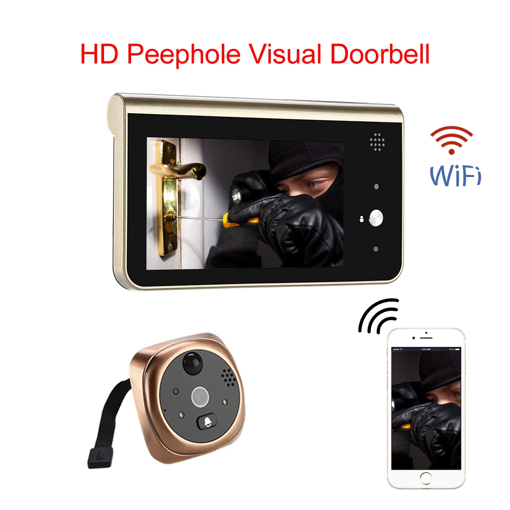  Door bell Peephole Camera Wifi Smart 4.3