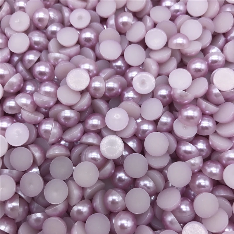 4-10mm White Imitation Pearl Half Round Pearl Bead Flat Back Scrapbook For Phone Case Scrapbook Women Nail Art Jewelry Making