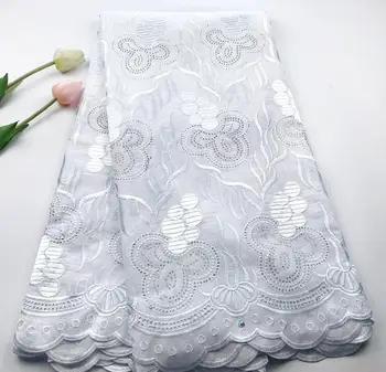

High Quality Swiss Voile Laces Switzerland Cotton African Dry Cotton Lace Fabric White Hollow Out Nigerian Voile Lace 5Yards