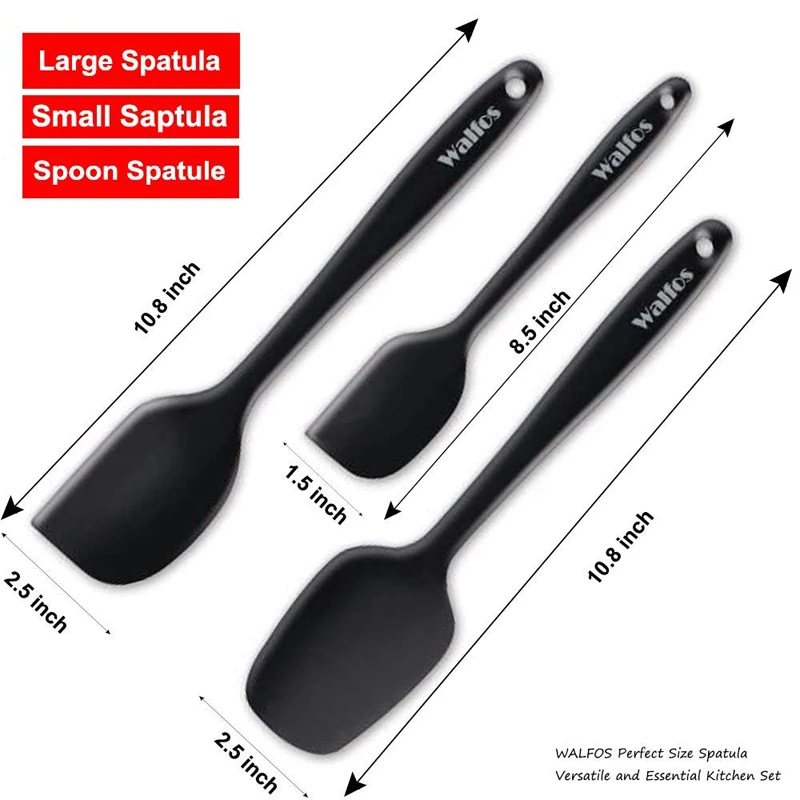 WALFOS set of 3 heat resistant Silicone Cooking Tools Kitchen Utensils Set baking pastry tools spatula spoon turner accessories WALFOS set of 3 heat resistant Silicone Cooking Tools Kitchen Utensils Set baking pastry tools spatula spoon turner accessories