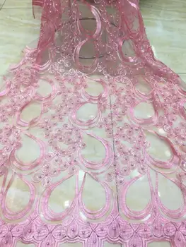 

luxury French tulle embroidery lace fabric with beads best quality french net fabric