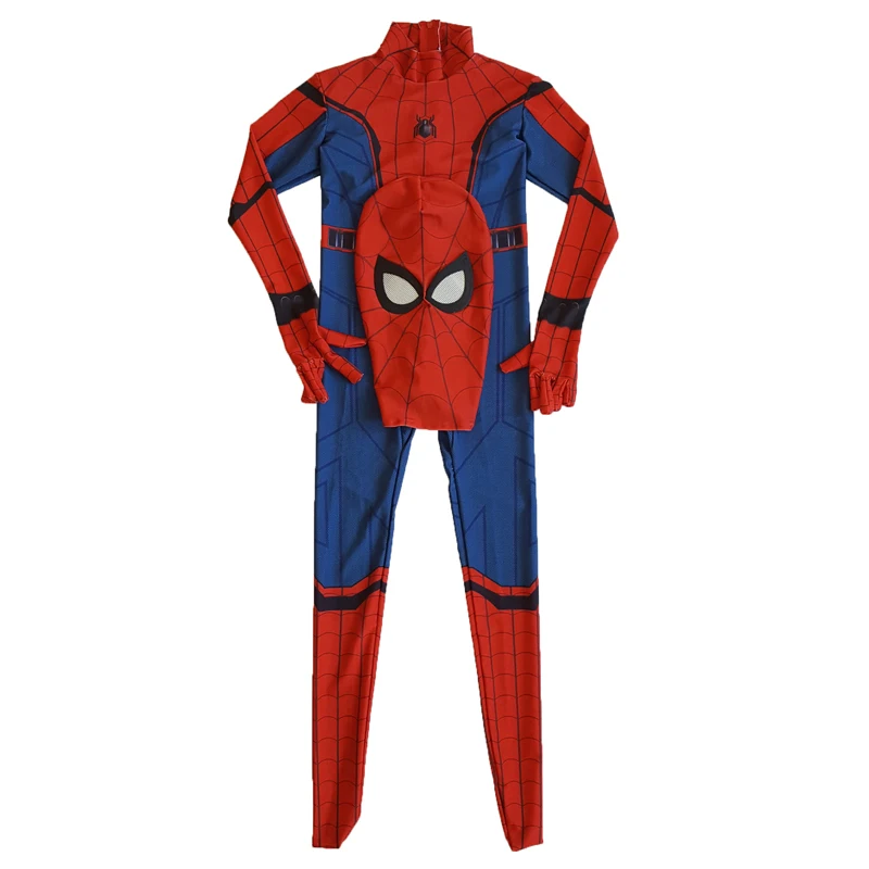 Детский костюм Человека-паука для выпускного вечера для мальчиков Детский костюм Человека-паука из спандекса костюм зентай костюм супергероя для костюмированной вечеринки на Хэллоуин и Рождество
