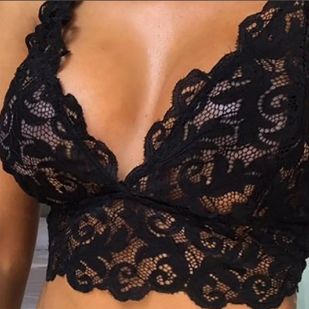 

S-XL Size Sheer Lace Bra 2019 Women Sexy Lingerie Corset Lace Bralette Bra Ultrathin Camis Crop Underwear