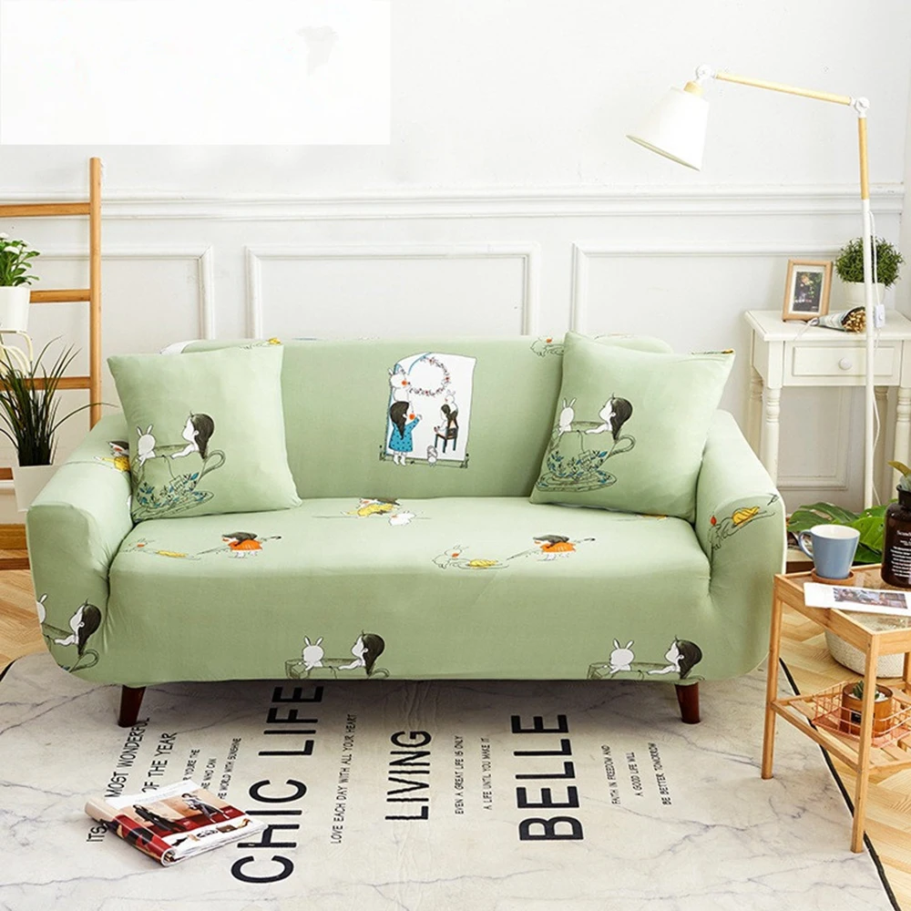 

2019 New Kids Sofa Cvoer Green Couch Cartoon Corner Couch Slipcover Sofa For Living Room Housse De Canap Lovely Children Cubre