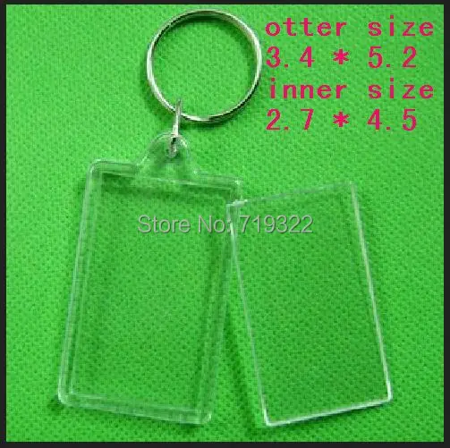 acrylic blank photo keychain frame keyring Rectangular shaped size 3.4