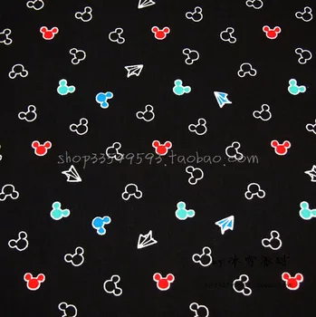 

140*100cm Cartoon Aircraft Mickey Sewing 100%Cotton fabric DIY Handmade Material Sewing Fabric Patchwork