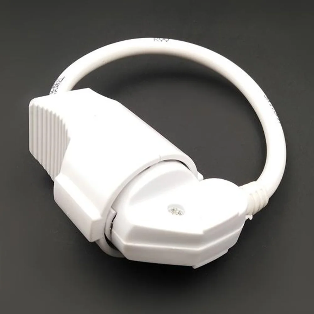 White 1.0M EU German plug socket extension power cable IEC320 16A 250V