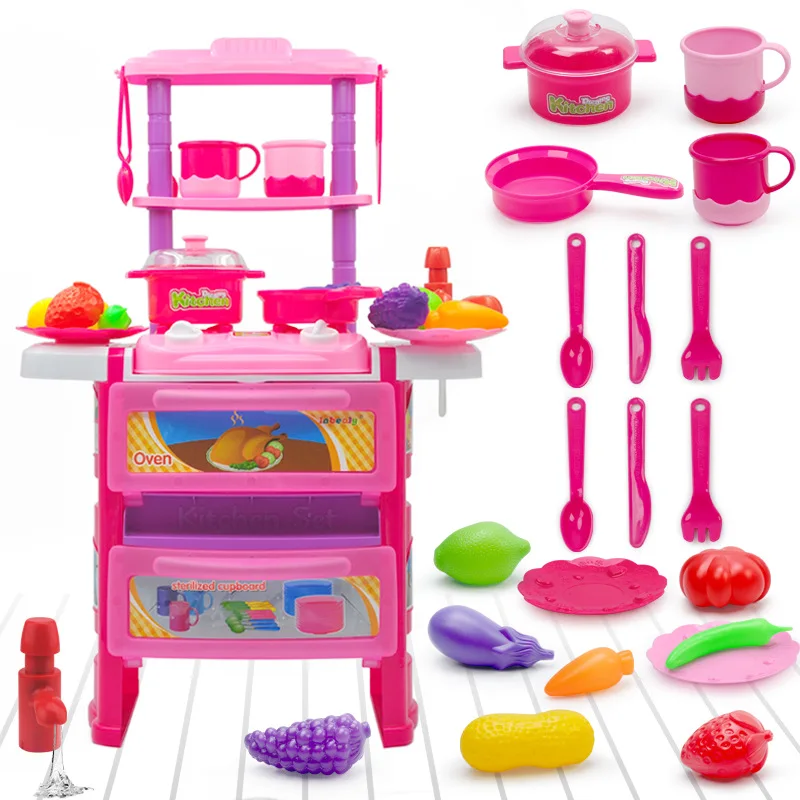Классические игрушки ролевые игры кухонные игрушки Набор кран звук и легкая посуда моделирование фрукты и наборы для овощей