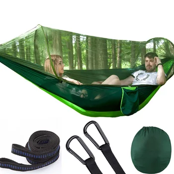 

New parachute cloth automatic quick-open tent type outdoor camping mosquito net hammock Anti-mosquito hammock with mosquito net