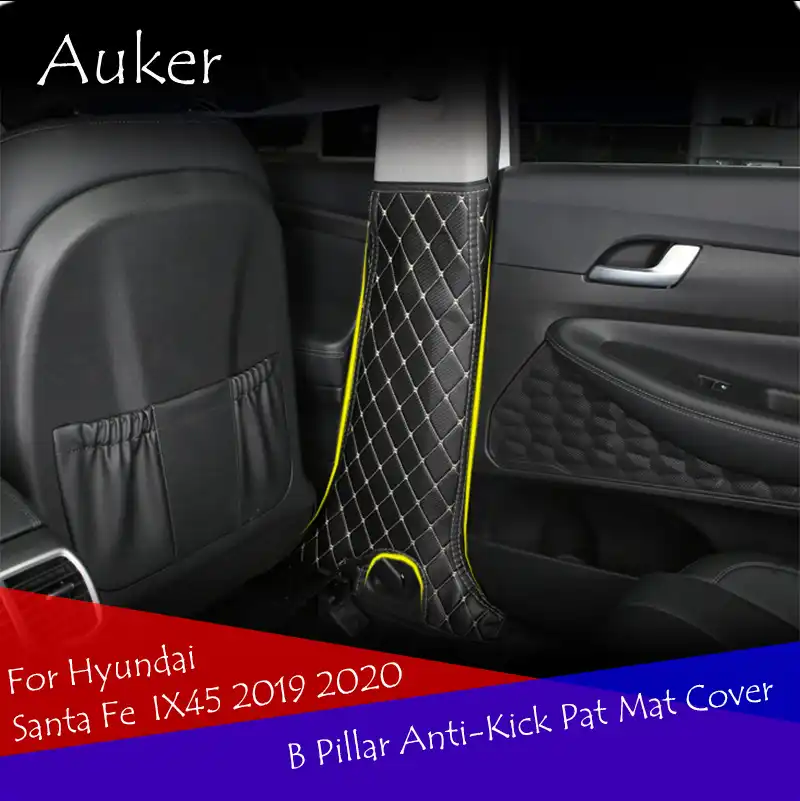 Car Styling B Pillar Anti Kick Pat Mat Cover Stickers Interior Decoration 2pcs Set For Hyundai Santa Fe Ix45 4th 2019 2020