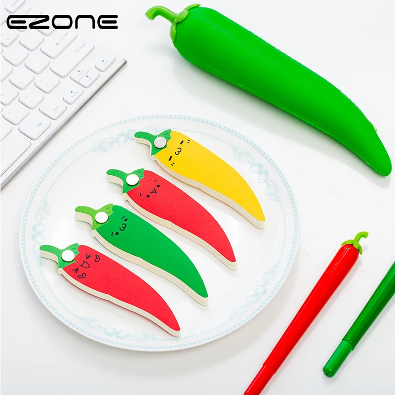 EZONE Memo Pad Design Of Chili Shape With Kawaii Face