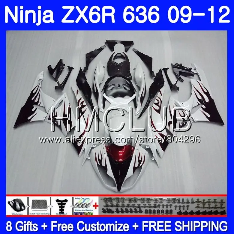 

Body For KAWASAKI NINJA ZX636 ZX-6R ZX6R 09 10 11 12 Red flames 15HM.15 ZX 636 600CC ZX-636 ZX 6R 2009 2010 2011 2012 Fairing