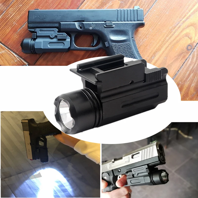 

Airsoft Mini Pistol Light QD Quick Detach Handgun Flashlight LED Rifle Gun Tactical Torch for 20mm Rail Glock 17 18 19 23 32