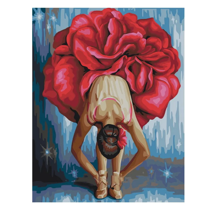 DIY Diamond Painting Cross Stitch Kits Full 3D Embroidery flower dancer girl Square Mosaic Decoration | Дом и сад