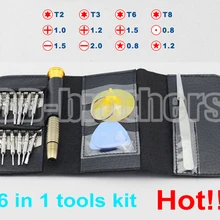 16 в 1 отвертка Прай Tool Kit Открытие инструментов с кожаной key чехол для телефона(T2/T3 /T6/T8/0,8 Pentalobe/1,5 Philips) 100
