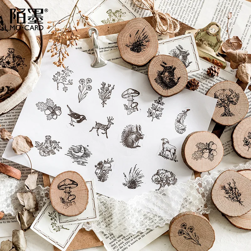 

Retro Mushroom/postbox/deer/rose/willow/titmouse/cornflower/Lamb/Acorn seal stamp wood rubber seal log rubber stamp deco planner