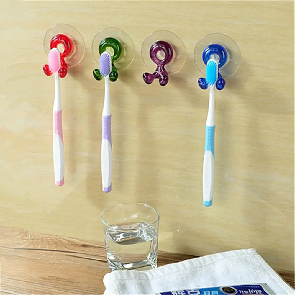 Bathroom Wall PVC Toothbrush Holder Sucker Suction Cup Durable