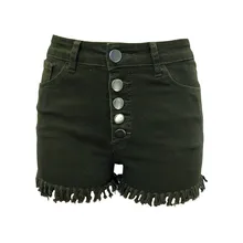 2019 Ripped Pocket skinny Women Shorts Summer Casual high waisted Denim Shorts fashion Elastic Hot Shorts Denim for Women chic bleach wash pocket design raw edge denim shorts for women
