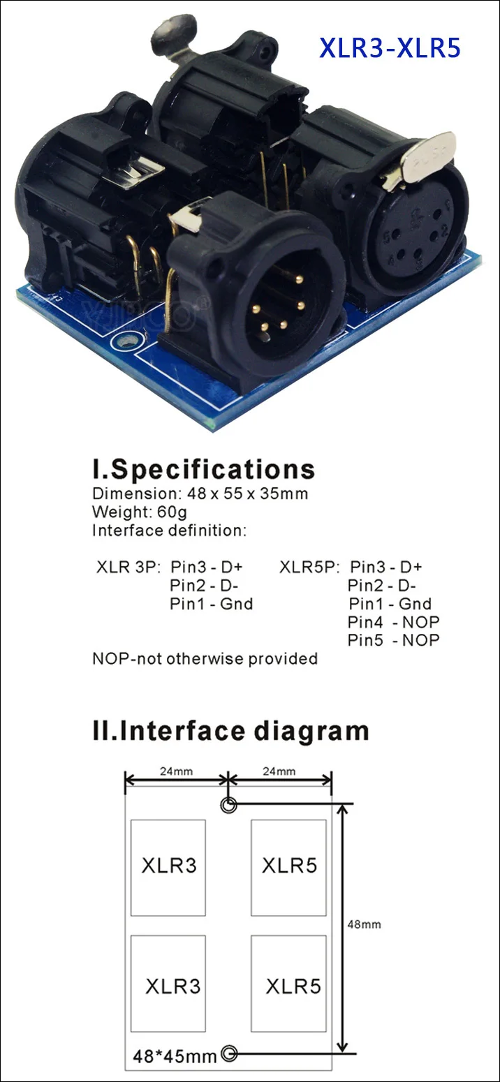 Клеммный адаптер, 5 ядер XLR на 3 ядра XLR, RJ45-3P, ADDR2, XLR5-3P использовать для CH светодиодный dmx512 диммер светодиодный декодер