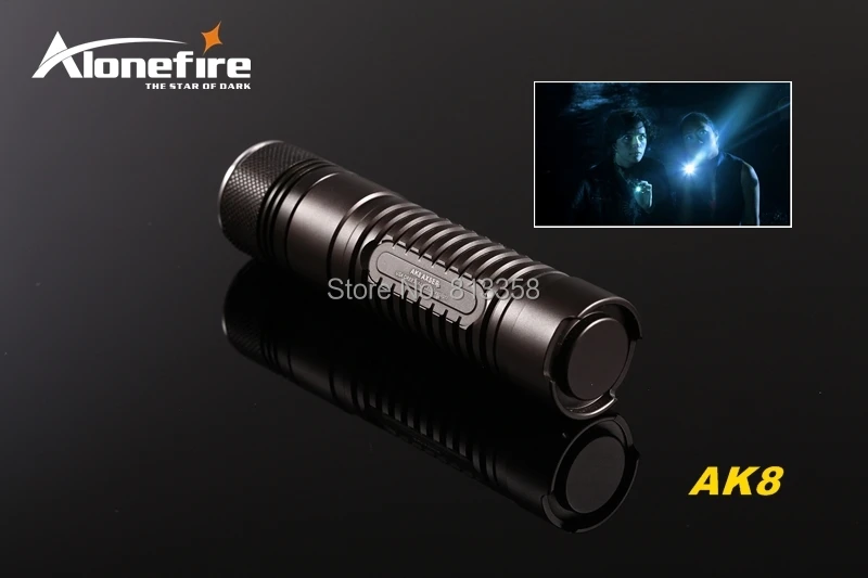 AloneFire AK8 CREE XM-L2 светодиодный 3 Режим HA III военный класс Жесткий анодированный мини легкий фонарик Фонарь для 18650 батареи