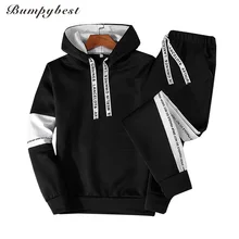 Bumpybeast мужской комплект одежды толстовки+ брюки наборы толстовка хлопок Повседневный тренировочный костюм-печворк для мужчин горячая распродажа брендовая спортивная одежда