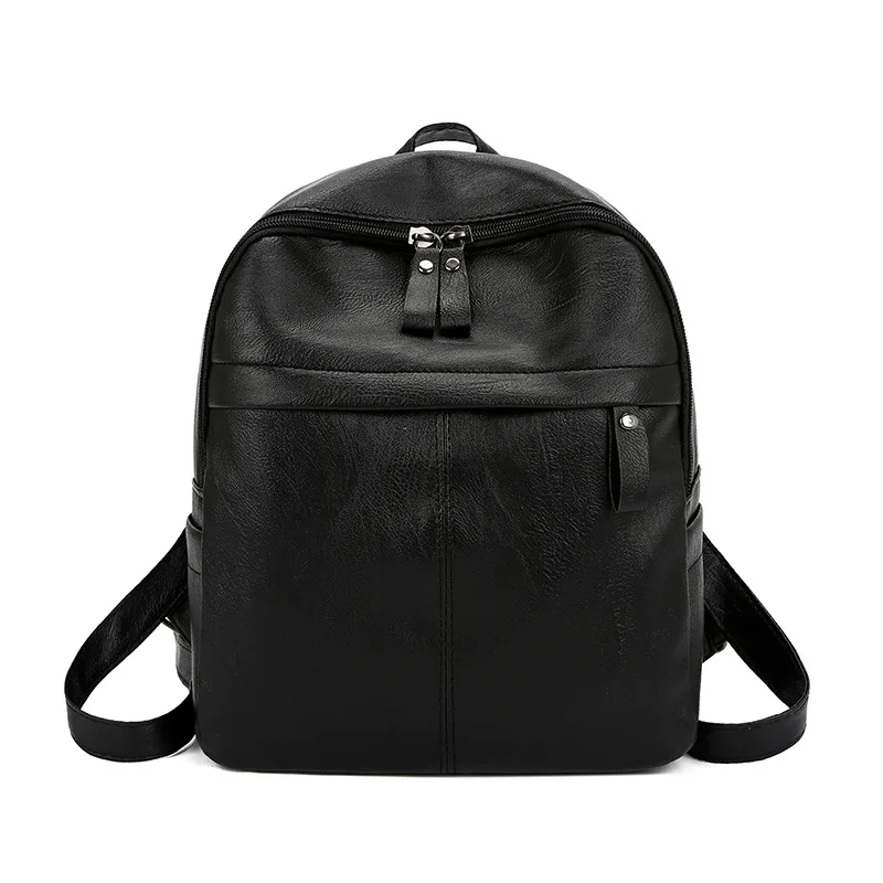 

Mochila Mujer School Bags For Teenage Girls Backpack High Quality PU Leather Black Travel Backpack Large Hiking Bag Pack Women