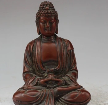 

7"Chinese Buddhism Retro Resin Redwood Sakyamuni Buddha Medicine Buddha statue