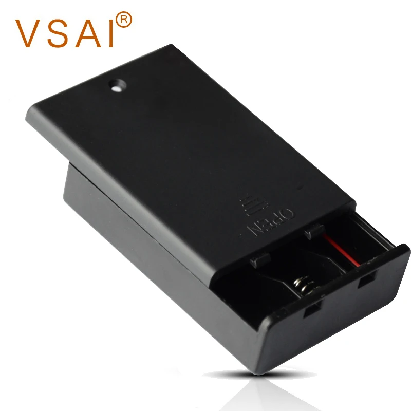 

VSAI 2pcs AA Power Battery Storage Case ABS Material Box Holder With 3 Slots Support Drop Shipping