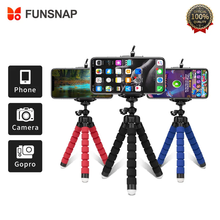 Funsnap штативы штатив для мобильного телефона держатель камеры Зажим смартфона