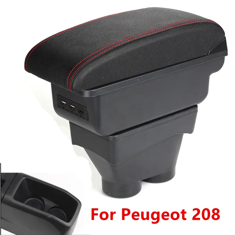 

For Peugeot 208 Armrest Box Peugeot 208 Universal Car Central Armrest Storage Box modification accessories