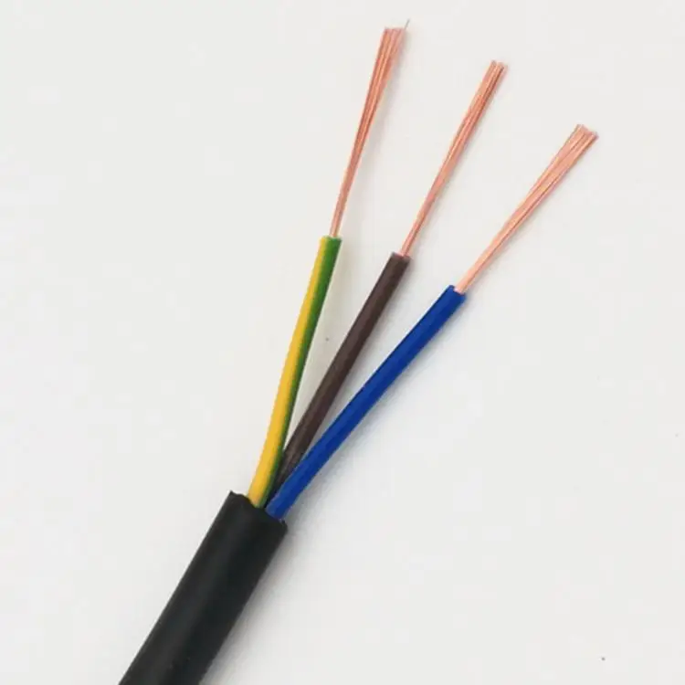 24 AWG 0.2MM2 RVV 2/3/4/5 цветов Медный провод электрический кабель RVV черный мягкий изолированный провод - Цвет: 3  Core 5meter