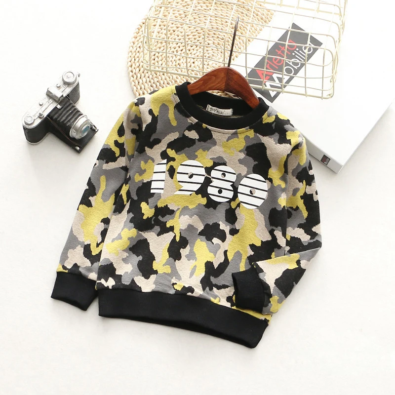 T-Shirts For Boys Girls Camouflage Cotton Kids Top Long Sleeve Toddler Pullover Clothes Digital Print T-Shirt Children Clothing (6)