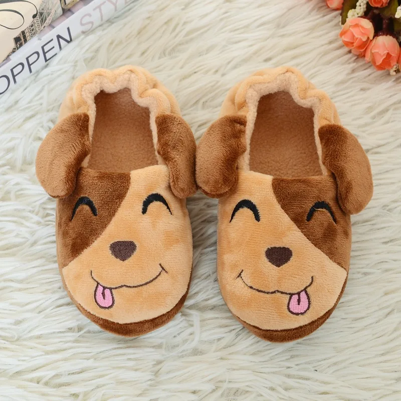 

Kids slippers children home shoes baby shoes for boys girls indoor bedroom warm winter cotton slipper animal cute cartoon dog