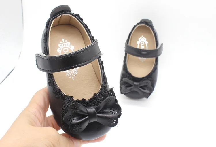 COZULMA/Весенняя повседневная обувь принцессы с кружевным бантом для маленьких девочек; модная обувь на плоской подошве; детская обувь без застежки на мягкой подошве