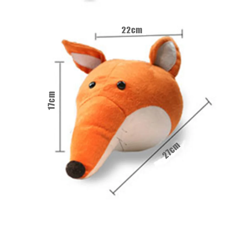 animals elephant fox deer head plush toys home decoration 21